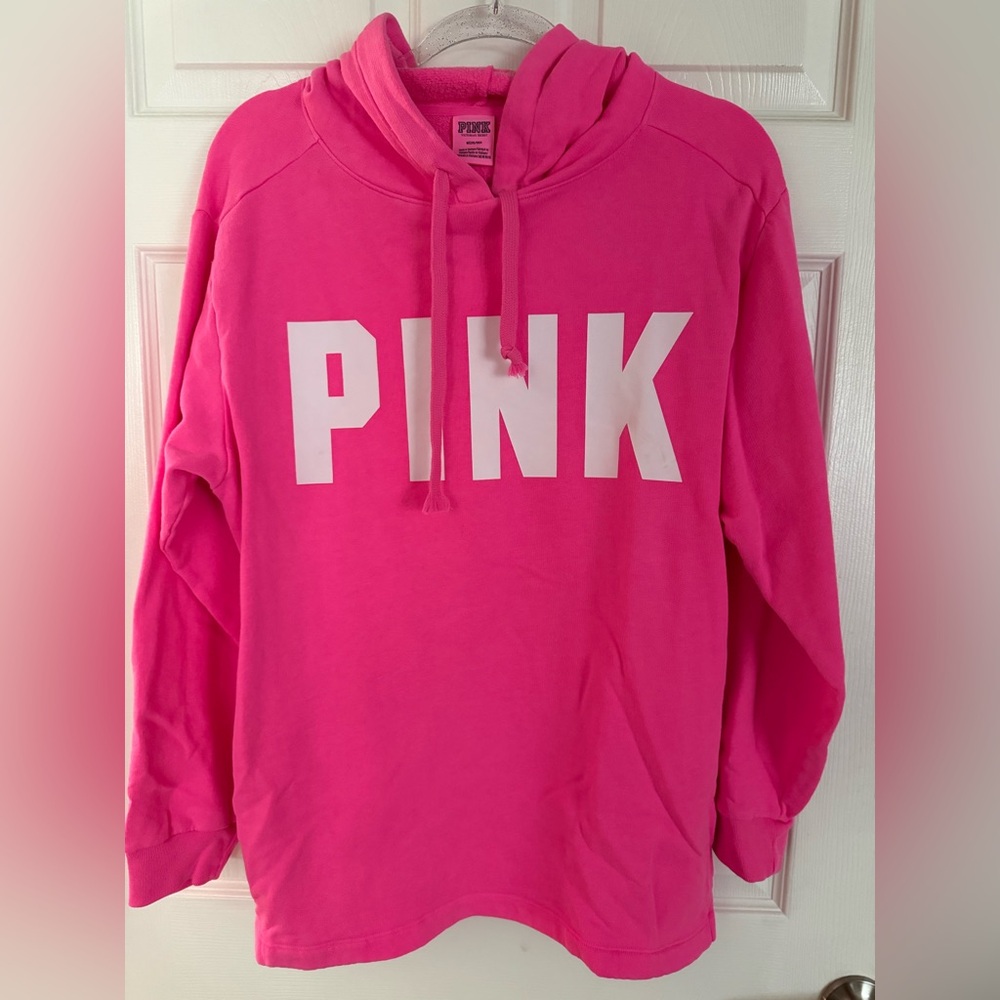 PINK Victoria's Secret Bright Pink Cowl Neck Sweater